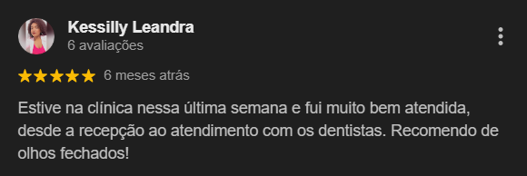 Avaliação Google — Odonto Prime
